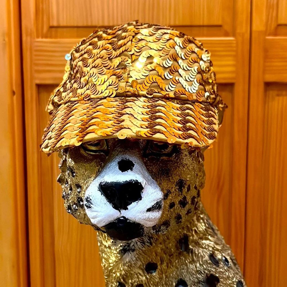 Gold Baseba Cap. NWOT. Gold Sequins all over. Very Shiny.